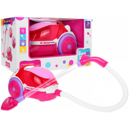 Ružičasti usisavač za djecu 3+ Svjetlosni efekti Zvuk + funkcija usisavanja + polistirenske kuglice