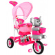 dječji tricikl Elephant Pink + zvukovi + krović + zaštitna pregrada + oslonac za noge + ručka + klizne letvice + prostor za pohranu