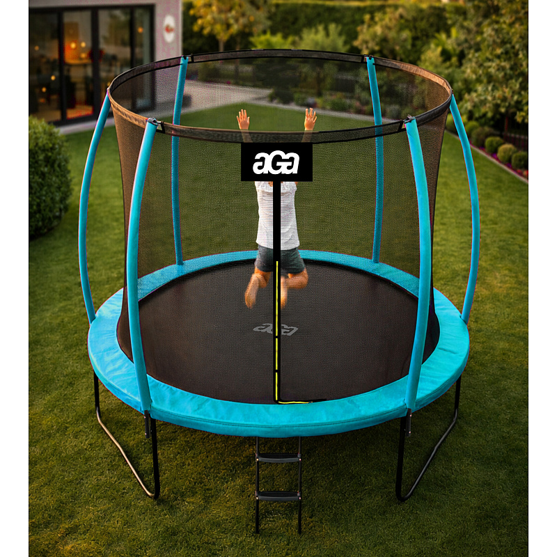Aga SPORT EXCLUSIVE Trampolin 250 cm Svijetloplava + zaštitna mreža + ljestve - II. KLASA