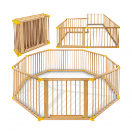 Kiduku Dječja ogradica 7,2 m Prirodna/Žuta