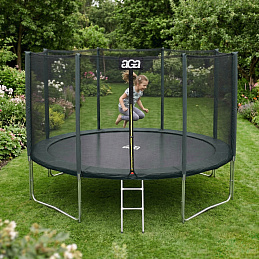 Aga SPORT PRO Trampolin 366 cm Tamnozelena + zaštitna mreža + ljestve - II. KLASA