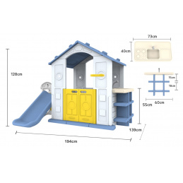 Kuća s toboganom i umivaonikom Plavi krov