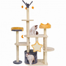 Grebalica za mačku - bež - s zvjezdicama