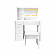 Aga Toaletni stolić sa zrcalom i LED rasvjetom + tabure MRDT30, bijeli