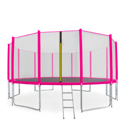 Aga SPORT PRO Trampolin 500 cm Pink + zaštitna mreža + ljestve + džep za obuću