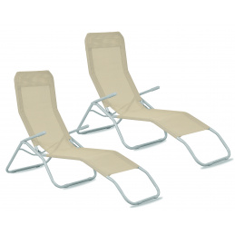 Aga 2x Vrtni ležaljka SIESTA Bež