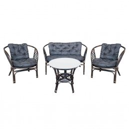 Aga Ratanova garnitura Bahama Tamno smeđa/Siva