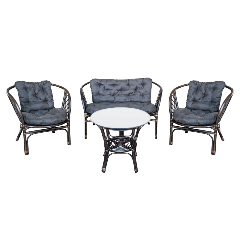 Aga Ratanova garnitura Bahama Tamno smeđa/Siva