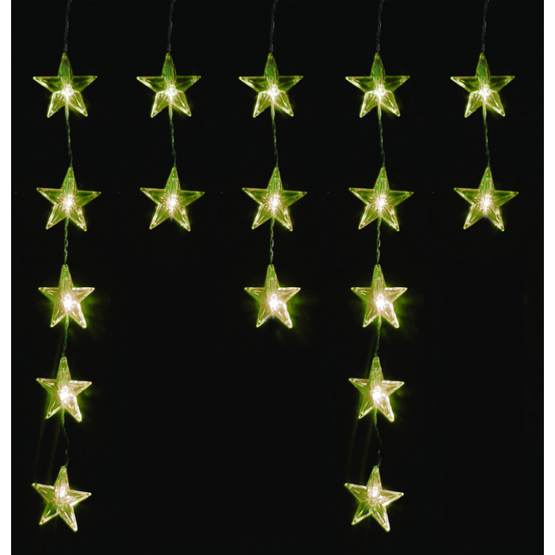 Linder Exclusiv Božićna svjetlosna zavjesa Zvijezde 40 LED Topla bijela