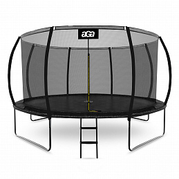 Aga SPORT EXCLUSIVE Trampolin 366 cm Crna + zaštitna mreža + ljestve 6SAF045 - II. KLASA