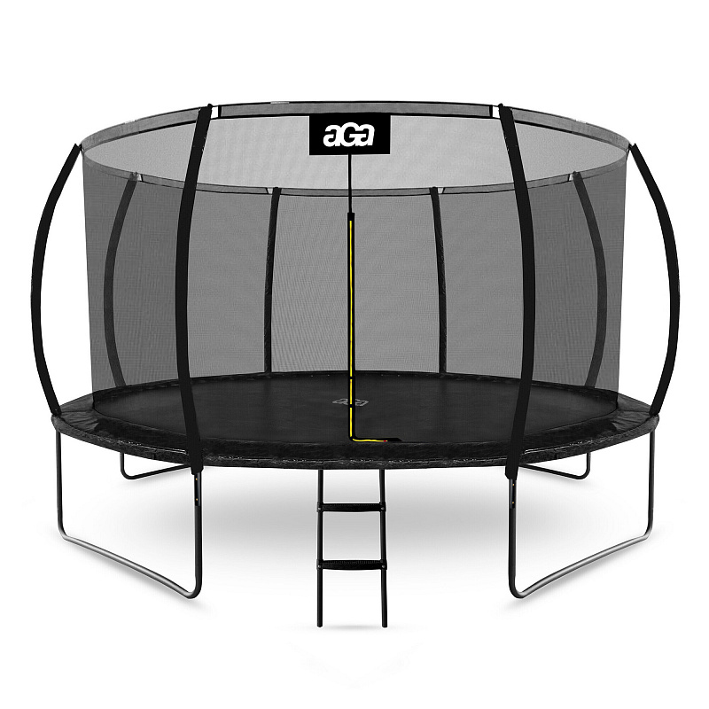 Aga SPORT EXCLUSIVE Trampolin 366 cm Crna + zaštitna mreža + ljestve 6SAF045 - II. KLASA