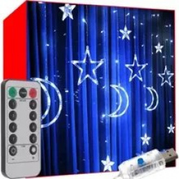 Svjetlosna zavjesa 138 LED USB hladno bijela KS19756