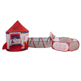 Aga4Kids Dječji igraći šator s tunelom za provlačenje Raketa