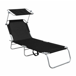 Linder Exclusiv Vrtni ležaljka s krovićem Crna