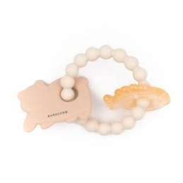 Silikonska grickalica ružičasti Medvjedić 4m+ BAMBOOM univerzalna