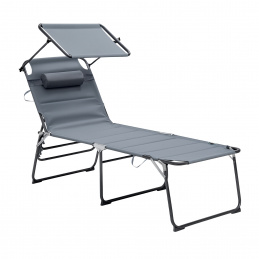 Aga Vrtni ležaljka XXL s krovićem Siva 2DAZ589 - II. Kvaliteta