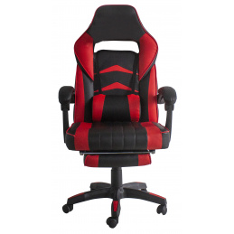 Aga Uredska stolica Crno - Crvena s osloncem za noge