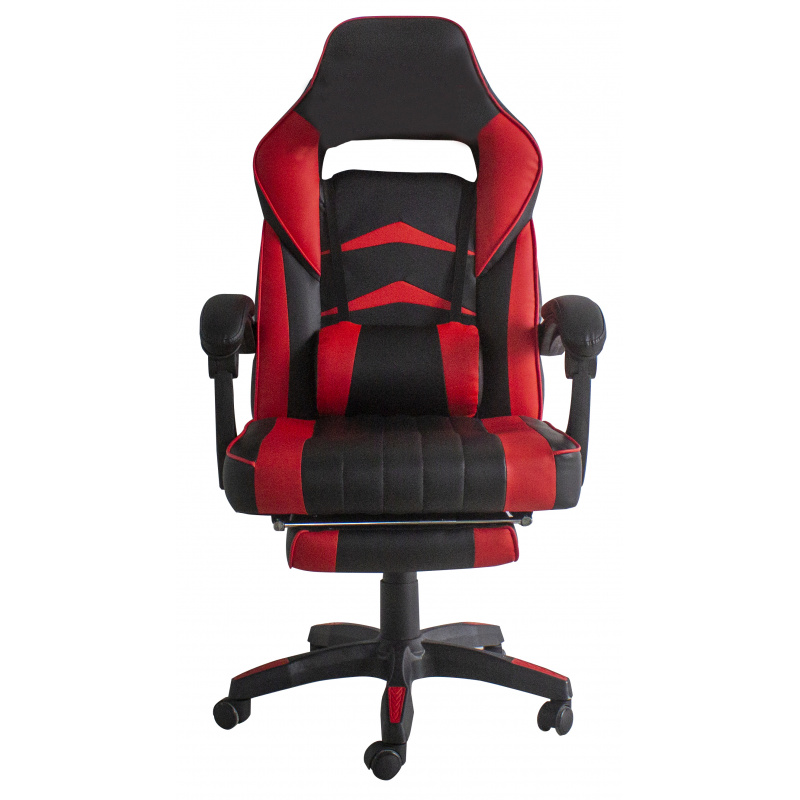 Aga Uredska stolica Crno - Crvena s osloncem za noge