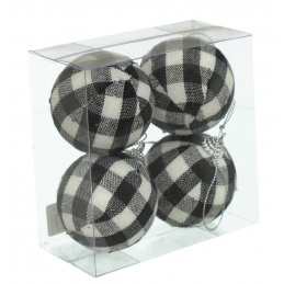 Set od četiri karirane božićne ukrase za bor