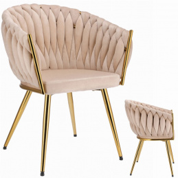 Stolica MOLTO bež presvučena zlatne noge