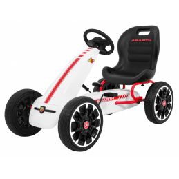 ABARTH dječji karting na pedale Bijela + EVA kotači + Ručna kočnica + Slobodni hod