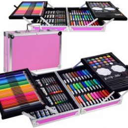 Komplet za slikanje u kovčegu 145 dijelova AP0005 Roza