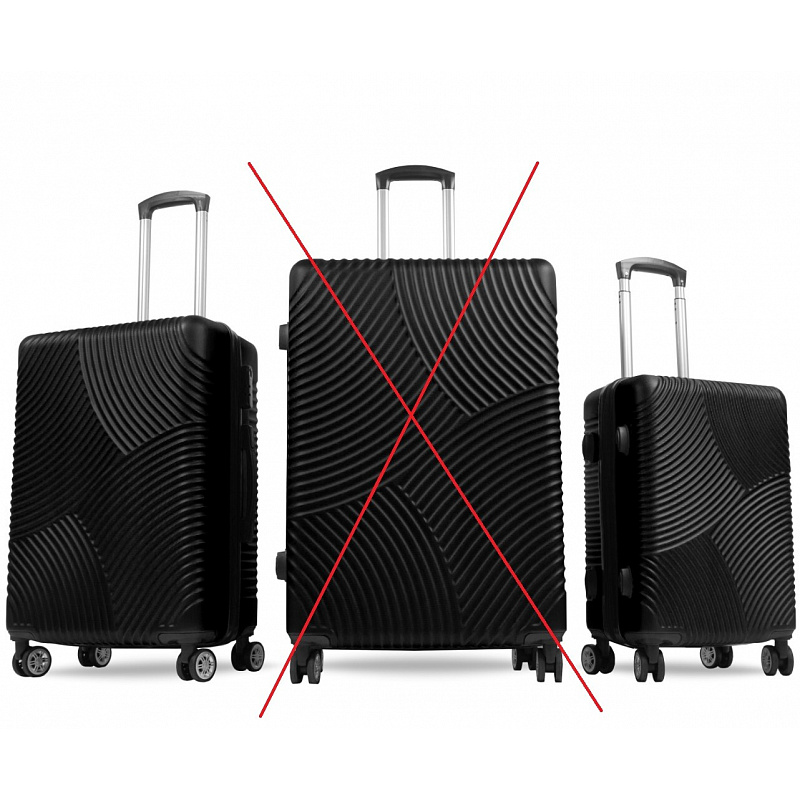 Aga Travel Set putnih kofera, vel. M + S Crna 6CZ030 - II. KLASA