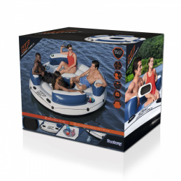 BESTWAY Lazy Dayz Napuhujući plivački otok za 4 osobe 239x63,5 + mrežasto dno + 4 napuhujuća naslona + 2 crna putnika