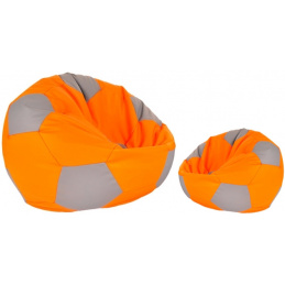 Aga Sjedeća vreća BALL XXXL Siva - Narančasta + oslonac za noge