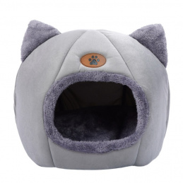 Plišani krevetić kućica, siva - 36x36