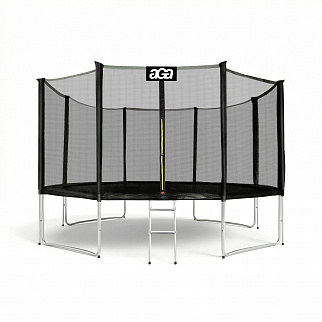 Aga SPORT PRO Trampolin 366 cm Crna + zaštitna mreža + ljestve