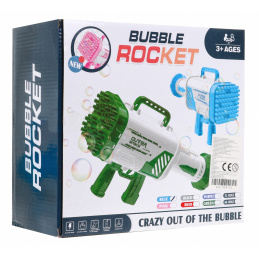 Pištolj za mjehuriće sapunice Baby Gun 3+ plava s ventilatorom + tekućina za mjehuriće