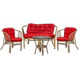 Aga Ratan garnitura BAHAMA Siva Tamno Crvena