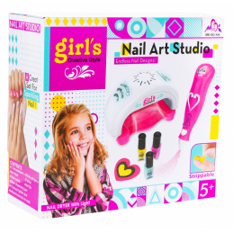 Set za ukrašavanje noktiju za djevojčice 5+ Sušilica za nokte Sjajni stroj Lakovi 15 el.