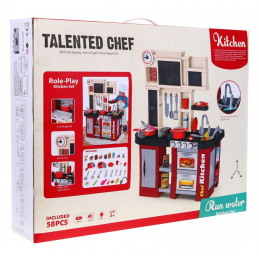 Interaktivna vinska kuhinjica za djecu 3+ Plamenici sa zvukom i svjetlom + Vodena slavina + Pribor 58 kom. Interaktivna vinska kuhinjica za djecu 3+ Plamenici sa zvukom i svjetlom + Vodena slavina + Pribor 58 kom.