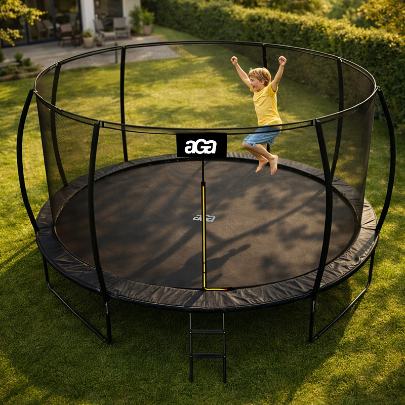 Aga SPORT EXCLUSIVE Trampolin 366 cm Crna + zaštitna mreža + ljestve - II. KLASA