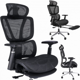 Ergonomska stolica NEOVA s osloncem za noge - crna