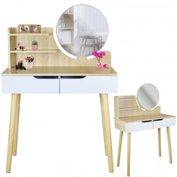 Kozmetički stolić sa zrcalom - SCANDI svijetli bukva