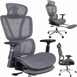 Ergonomska stolica NEOVA s podnožjem - siva