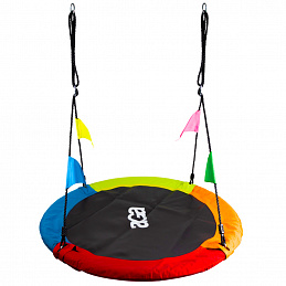 Aga Viseća ljuljačka krug 120 cm Četverobojna s zastavicama