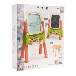 Magnetna ploča 2 u 1 za djecu 3+ Pribor + Podešavanje visine + Stolica + Polica + Kreda olovke Magnetna ploča 2 u 1 za djecu 3+ Pribor + Podešavanje visine + Stolica + Polica + Kreda olovke