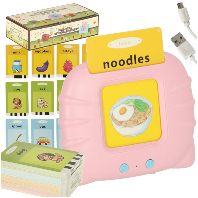 Aga Zvukovni čitač za edukativne kartice + 112 kom Roza