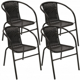 4 x Vrtne stolice BISTRO - crne