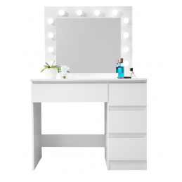 Aga Toaletni stolić s ogledalom i osvjetljenjem Mat bijeli