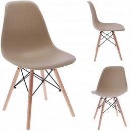Skandinavska plastična stolica EVA bež