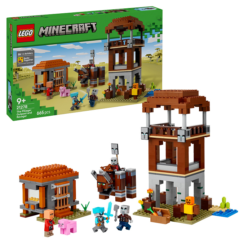 LEGO® Minecraft® Toranj pillagera i ravager, poklon s modelom iz videoigre za slaganje 21278