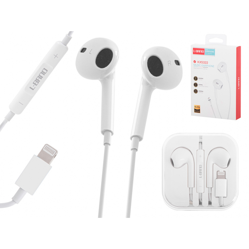 Lightning bijele slušalice s kabelom