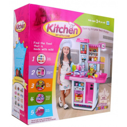 Ogromna ružičasta kuhinjica za djecu 3+ Interaktivni plamenici + Slavina + Audio panel + Pribor Ogromna ružičasta kuhinjica za djecu 3+ Interaktivni plamenici + Slavina + Audio panel + Pribor