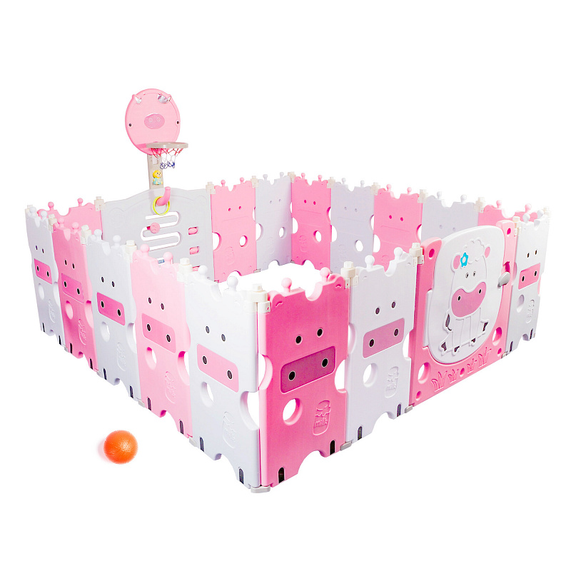 Aga4Kids Dječja plastična ograda 223x192x64 cm Roza - 2.KLASA