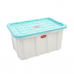 Doloni Kutija za pohranu s poklopcem 75x51x37 Bijela/Tirkizna